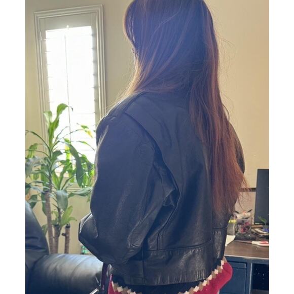 Vintage 80s cropped Espinoza’a Leather Motorcycle Leather Jacket size 46 - Picture 11 of 11